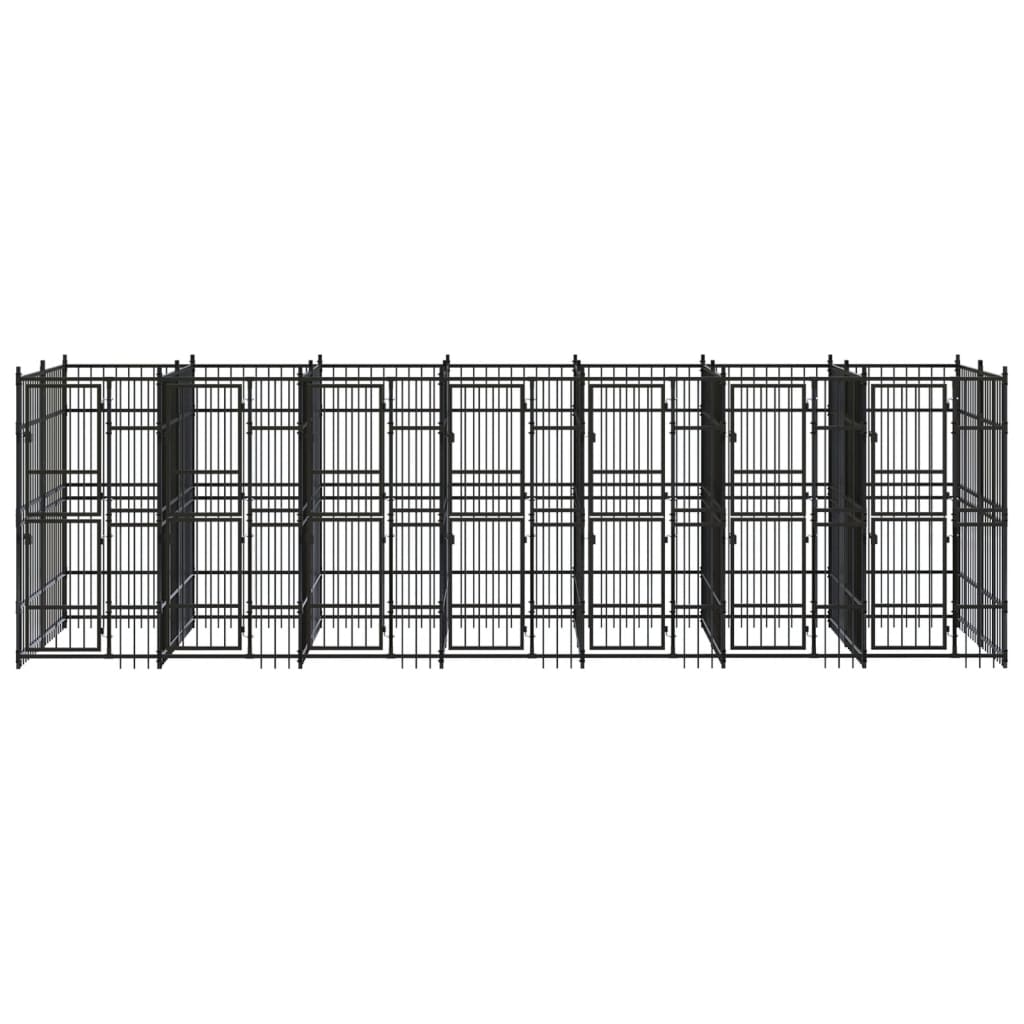 vidaXL Padoc pentru câini de exterior, 12,9 m², oțel