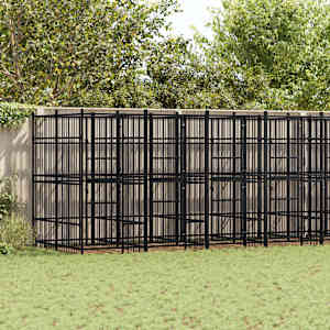 Zunanji pasji boks jeklo 14,75 m²