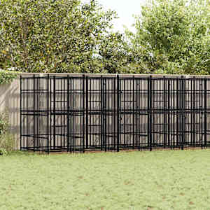 Zunanji pasji boks jeklo 16,59 m²