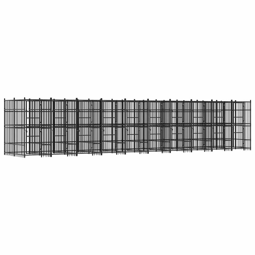 vidaXL Venkovní psí kotec ocel 18,43 m²