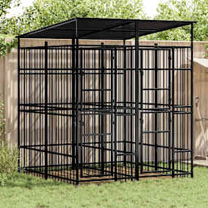 Zunanji pasji boks s streho jeklo 3,69 m²