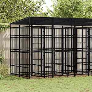 Zunanji pasji boks s streho jeklo 9,22 m²