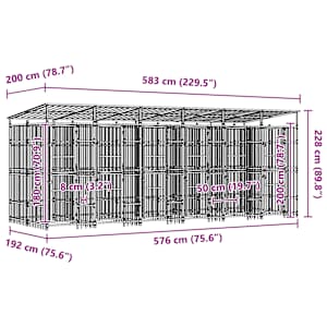 Venkovní psí kotec se střechou ocel 11,06 m² - obrázek 11