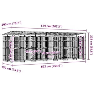 Venkovní psí kotec se střechou ocel 12,9 m² - obrázek 11