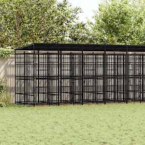 Zunanji pasji boks s streho jeklo 16,59 m²