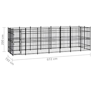 Venkovní psí kotec ocel 12,9 m² - obrázek 7