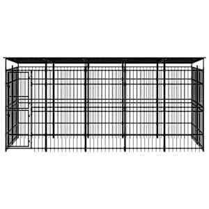 vidaXL Vanjski kavez za pse s krovom čelični 9,22 m&sup2;