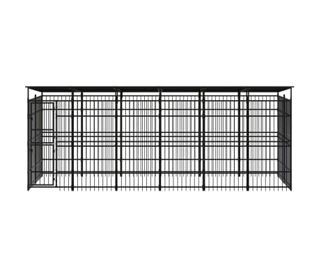 vidaXL Útihundabyrgi með þaki Stál 11,06 m²