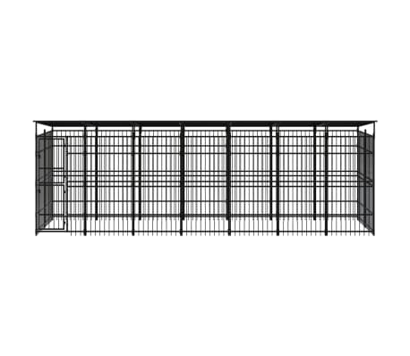 vidaXL suņu voljērs ar jumtu, 12,9 m², tērauds