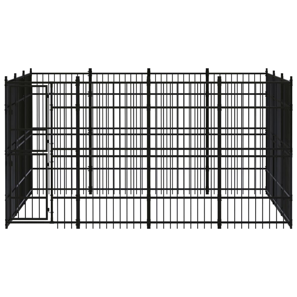vidaXL Hondenkennel 11,06 m² staal afbeelding