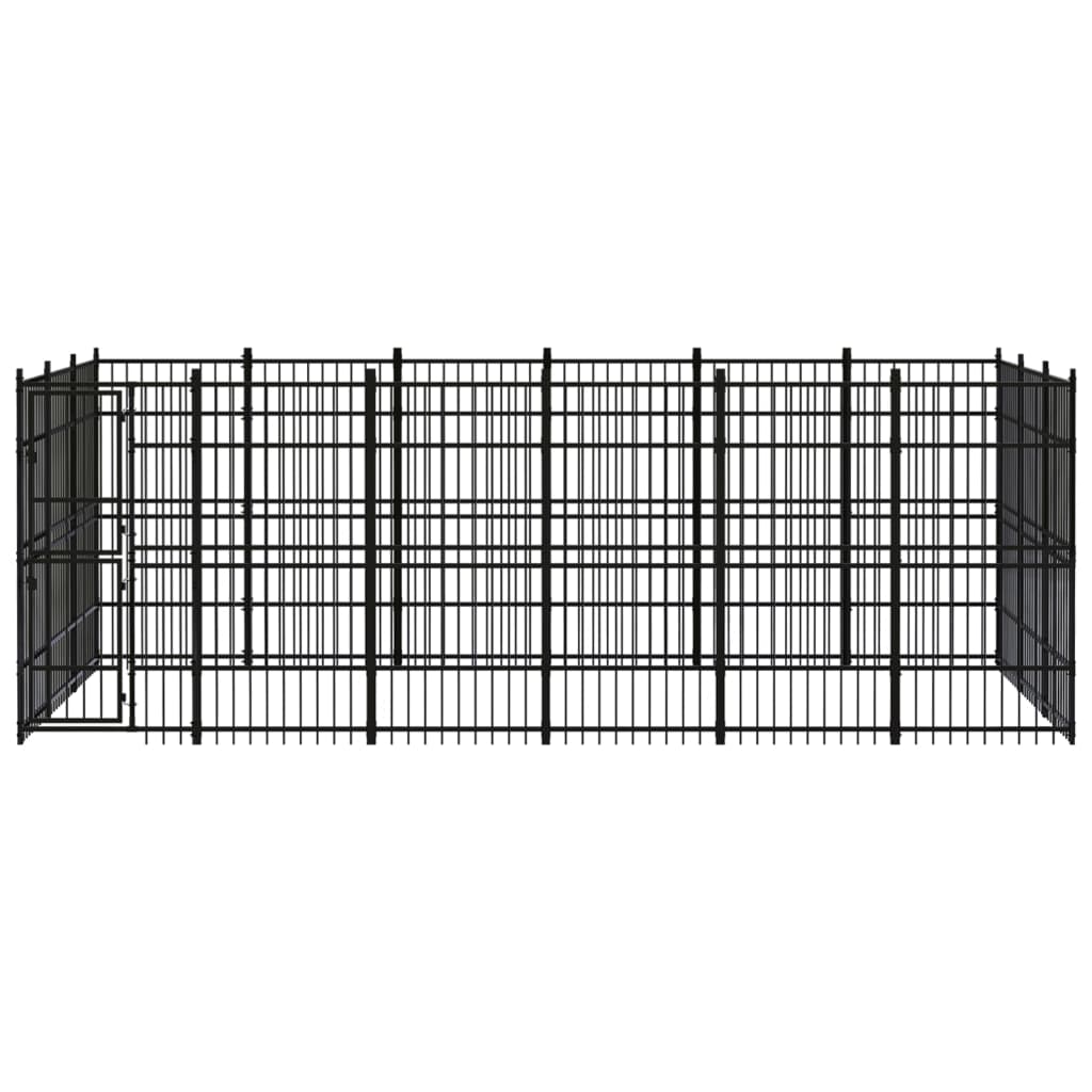 vidaXL Hondenkennel 16,59 m² staal afbeelding