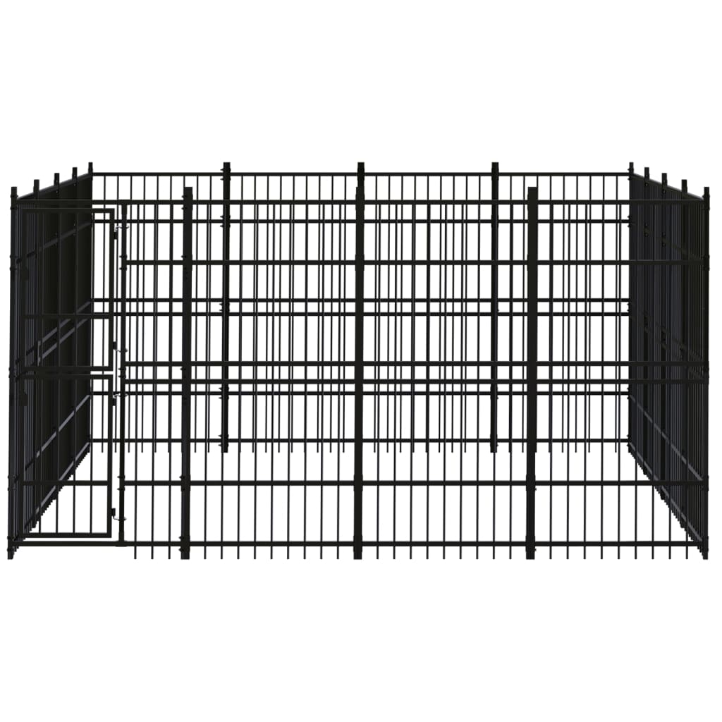 vidaXL Hondenkennel 14,75 m² staal afbeelding
