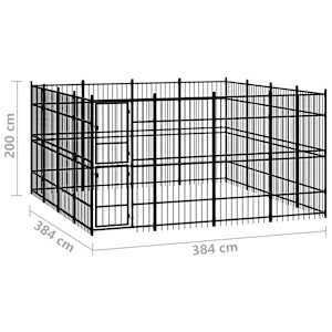 Venkovní psí kotec ocel 14,75 m² - obrázek 7