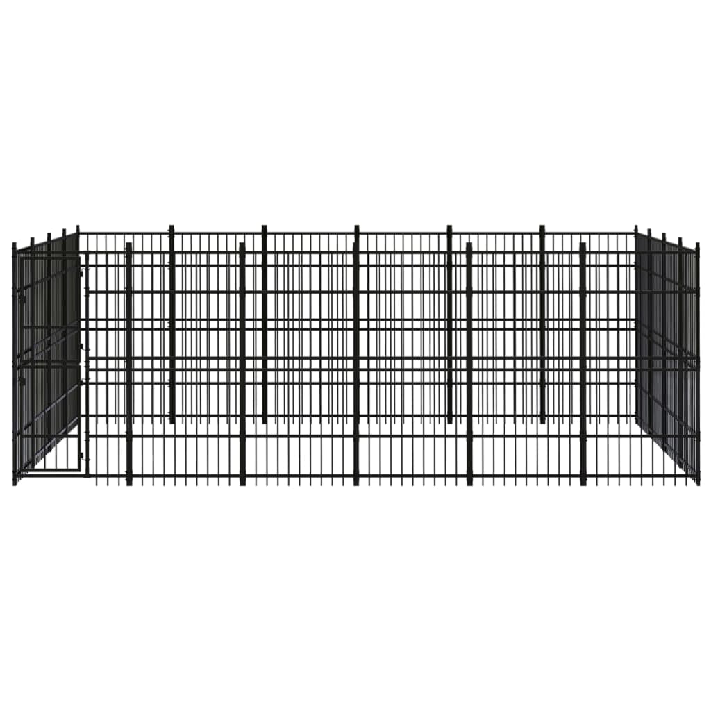 vidaXL Hondenkennel 22,12 m² staal afbeelding