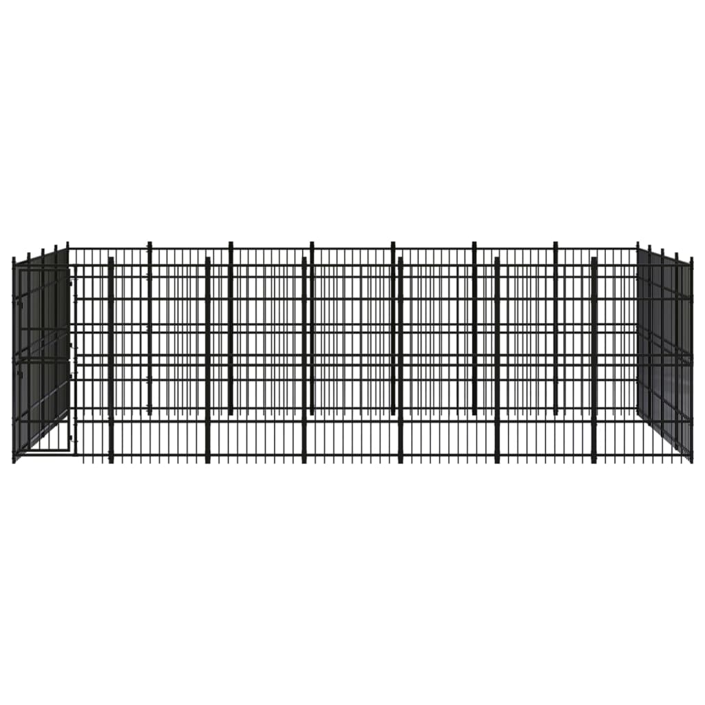 vidaXL Hondenkennel 25,8 m² staal afbeelding
