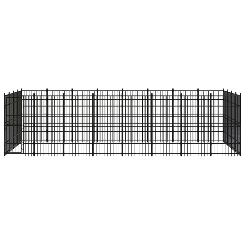 vidaXL Hondenkennel 29,49 m² staal afbeelding