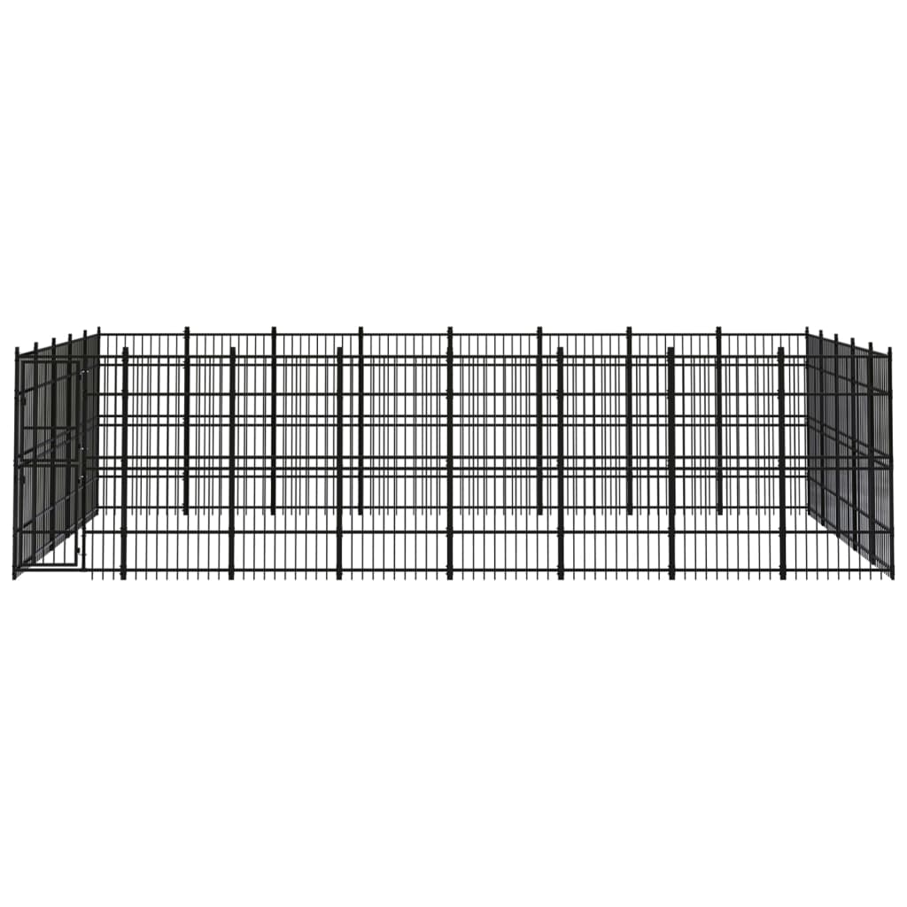 vidaXL Hondenkennel 36,86 m² staal afbeelding