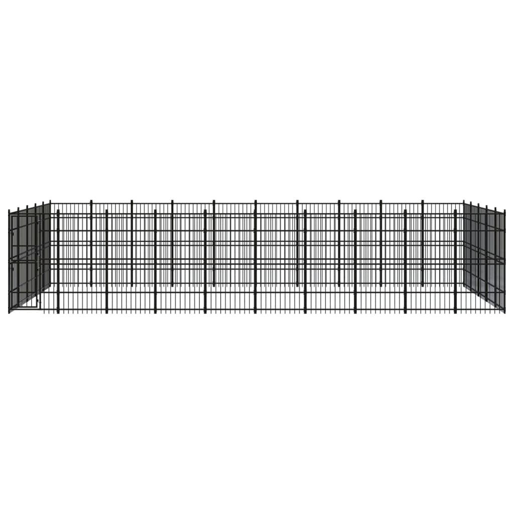vidaXL Padoc pentru câini de exterior, 46,08 m², oțel