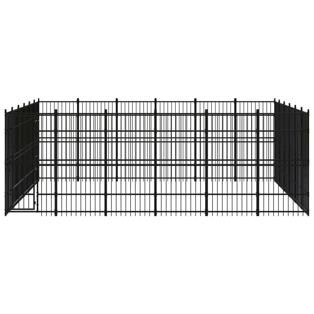vidaXL Hondenkennel 33,18 m² staal afbeelding