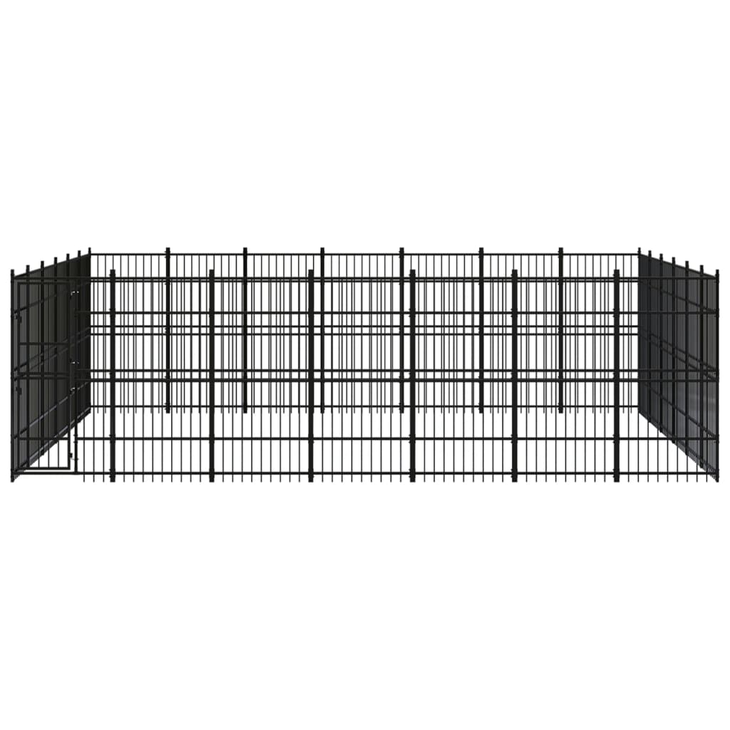 vidaXL Hondenkennel 38,71 m² staal afbeelding