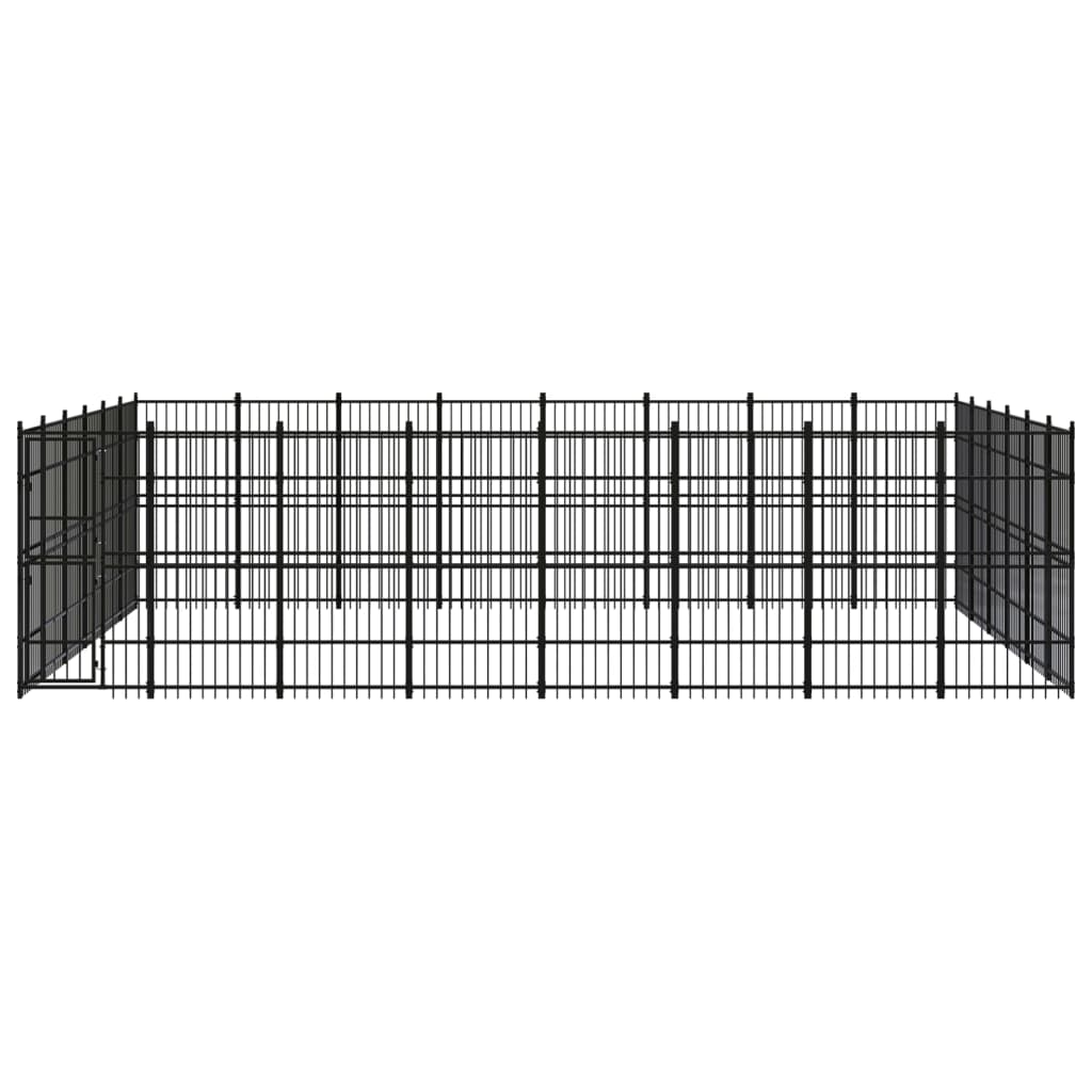 vidaXL Hondenkennel 44,24 m² staal afbeelding