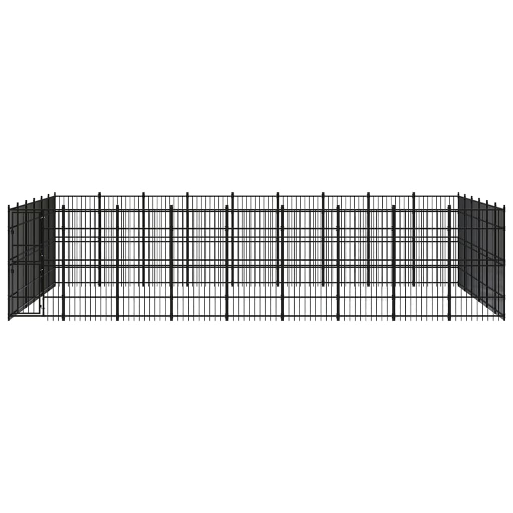 vidaXL Hondenkennel 49,77 m² staal afbeelding
