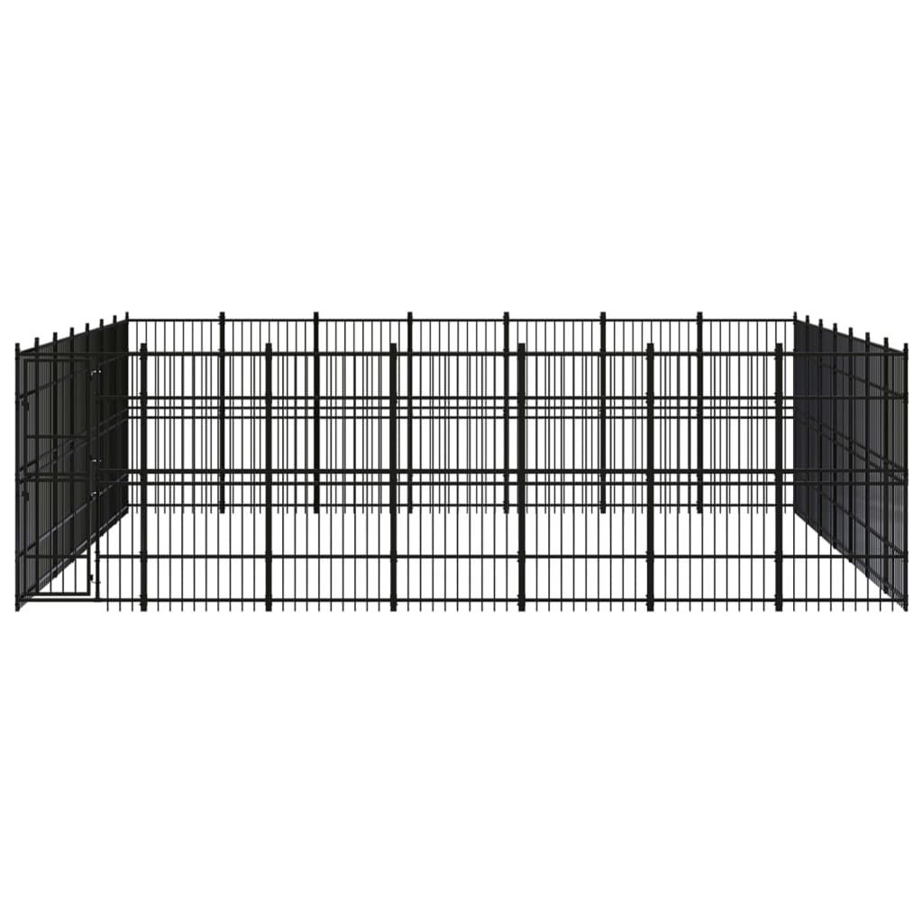 vidaXL Padoc pentru câini de exterior, 45,16 m², oțel