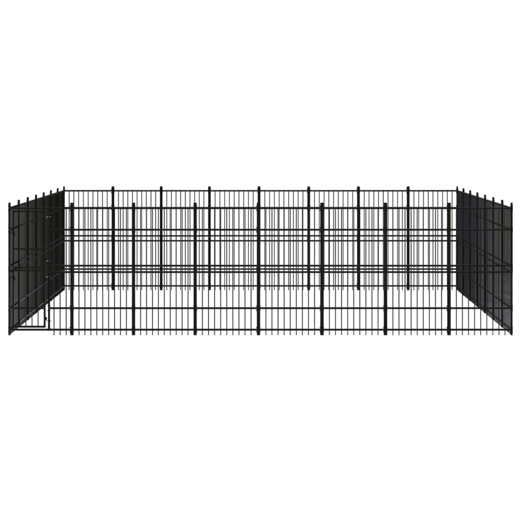 vidaXL Hondenkennel 51,61 m² staal afbeelding
