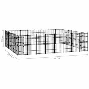 Venkovní psí kotec ocel 51,61 m² - obrázek 7