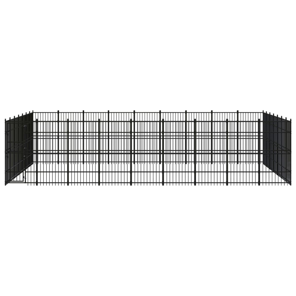 vidaXL Hondenkennel 58,06 m² staal afbeelding