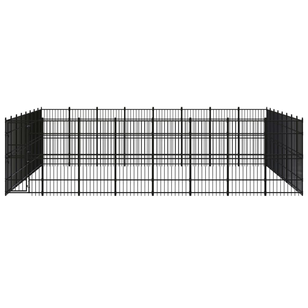 vidaXL Hondenkennel 58,98 m² staal afbeelding
