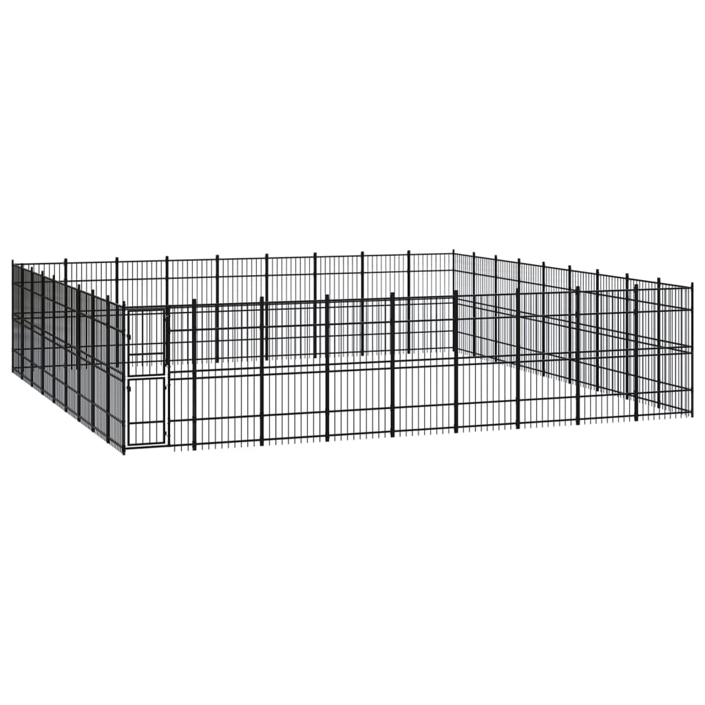 vidaXL Padoc pentru câini de exterior, 74,65 m², oțel vidaXL