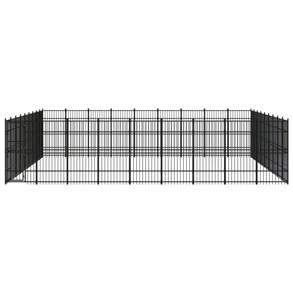 vidaXL Padoc pentru câini de exterior, 74,65 m², oțel