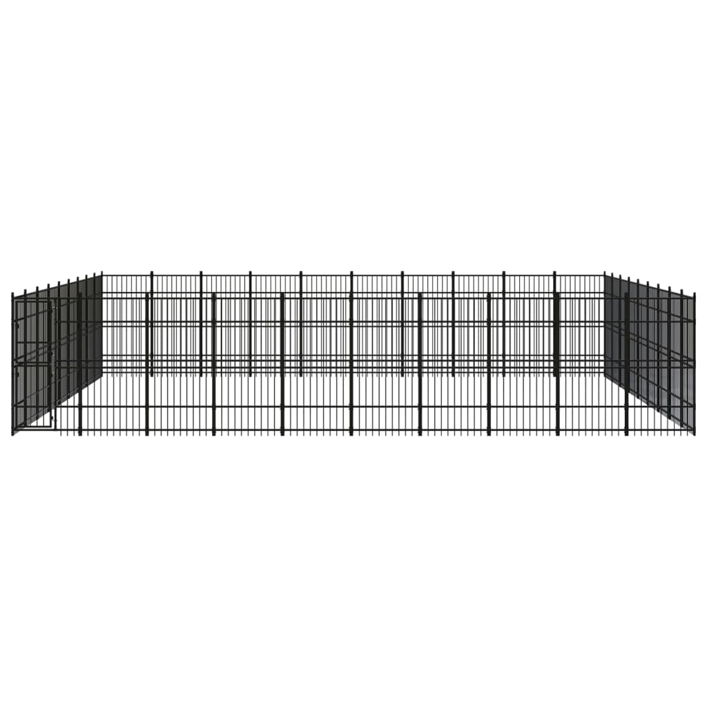 vidaXL Hondenkennel 82,94 m² staal afbeelding