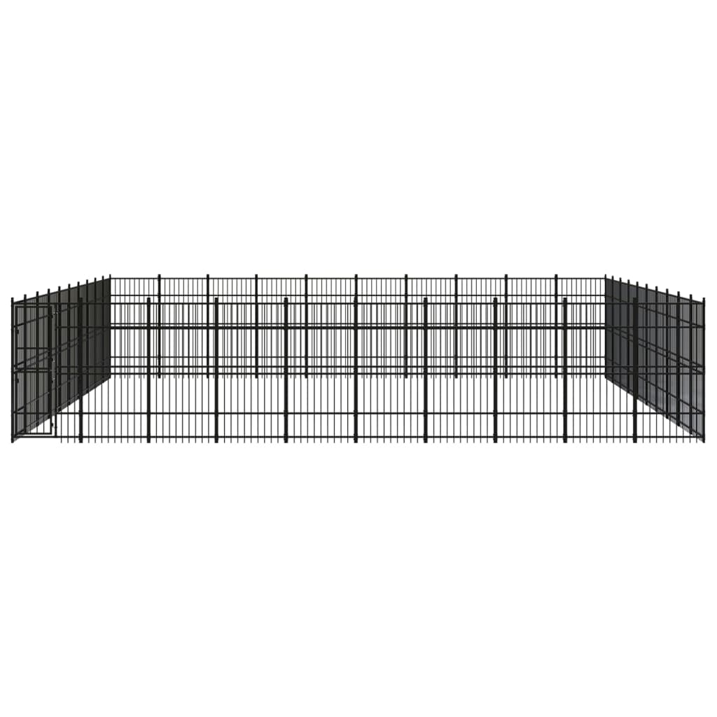 vidaXL Hondenkennel 92,16 m² staal afbeelding