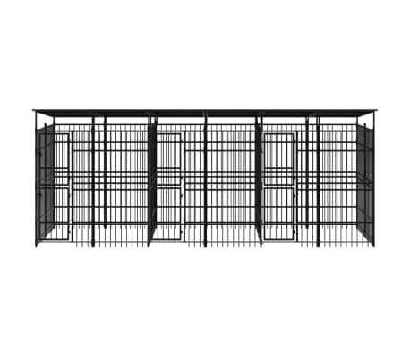 vidaXL Vanjski kavez za pse s krovom čelični 11,06 m&sup2;