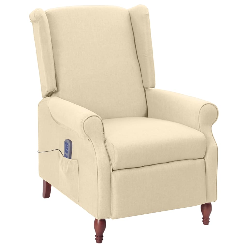 masāžas krēsls, atgāžams, krēmkrāsas audums | Stepinfit.lv