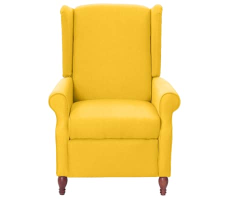 vidaXL Sillón reclinable de masaje de tela amarillo
