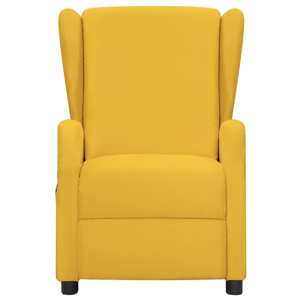 vidaXL Masažinis krėslas, geltonos spalvos, audinys