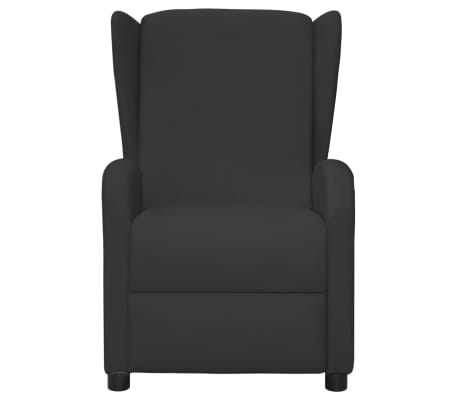 vidaXL Wingback реклайнер стол, черен, изкуствена кожа