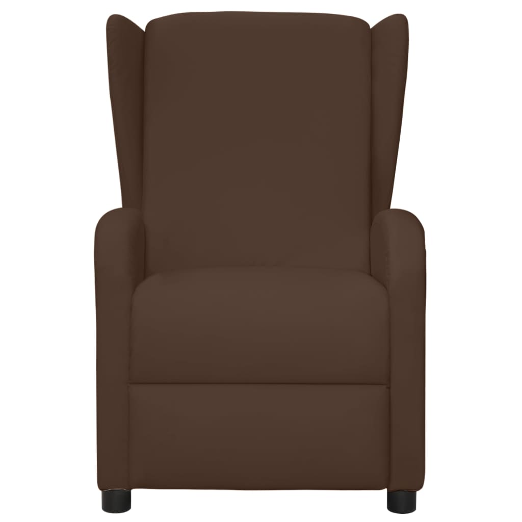 vidaXL atpūtas krēsls, atgāžams, brūna mākslīgā āda