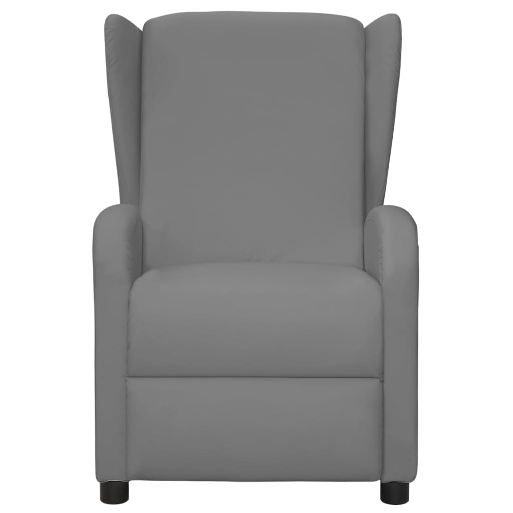 vidaXL Masažna fotelja s krilnim naslonom siva od umjetne kože