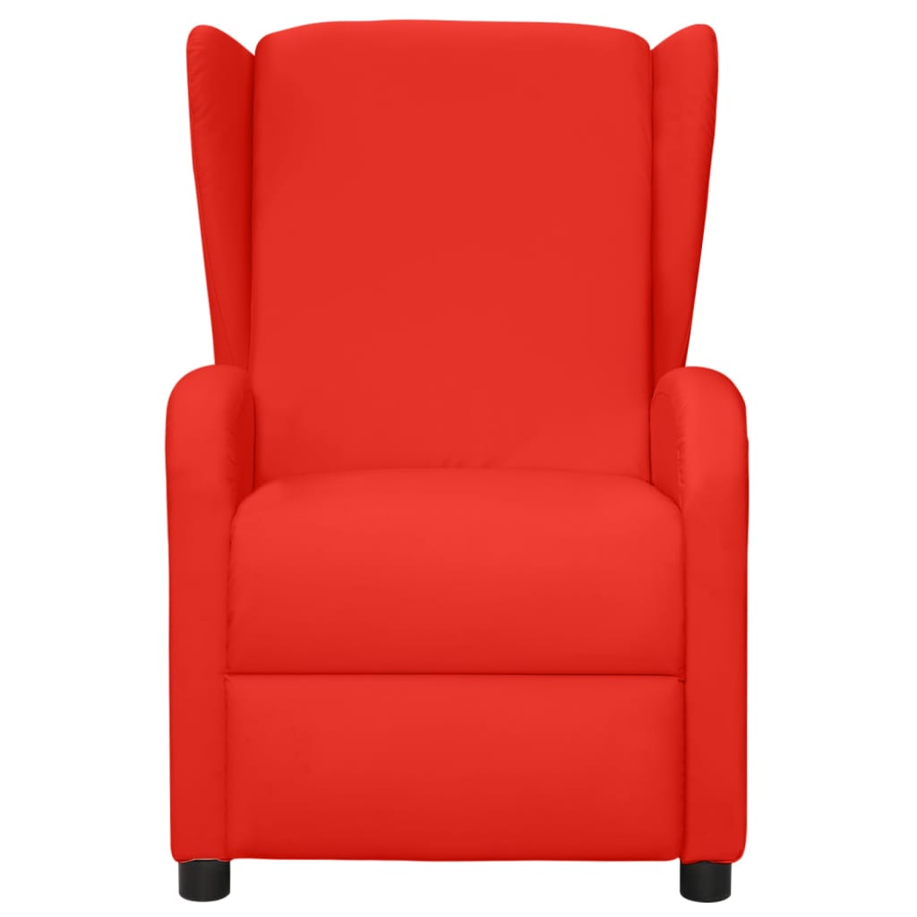 vidaXL Wingback масажен стол, червен, изкуствена кожа