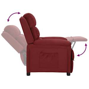 Polohovací křeslo vínové textil - obrázek 6