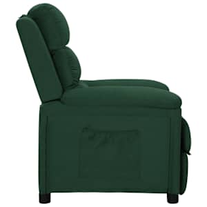 Polohovací křeslo tmavě zelené textil - obrázek 3