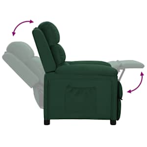 Polohovací křeslo tmavě zelené textil - obrázek 6
