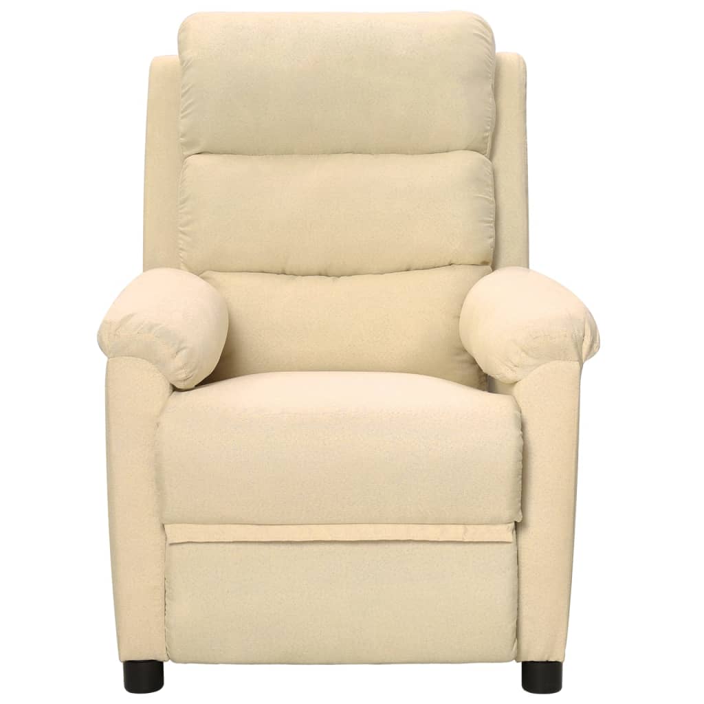 vidaXL Sillón reclinable de tela crema