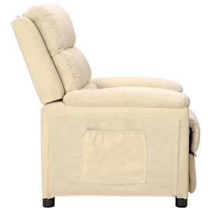 Polohovací křeslo krémové textil - obrázek 3