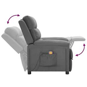 Masážní křeslo světle šedé textil - obrázek 5