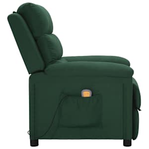 Masážní křeslo tmavě zelené textil - obrázek 3